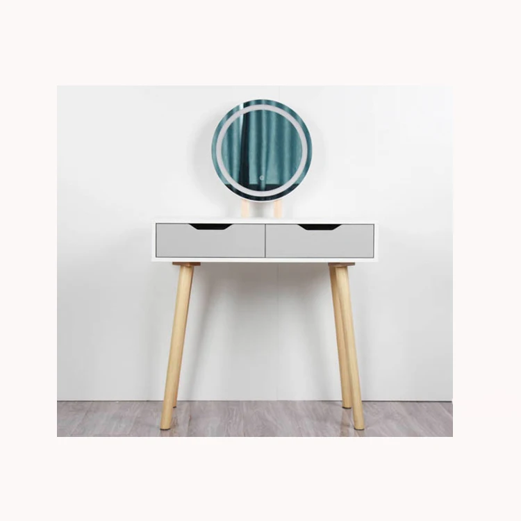 Hot sale customizable tall bedroom dressing table with LED touch mirror dresser