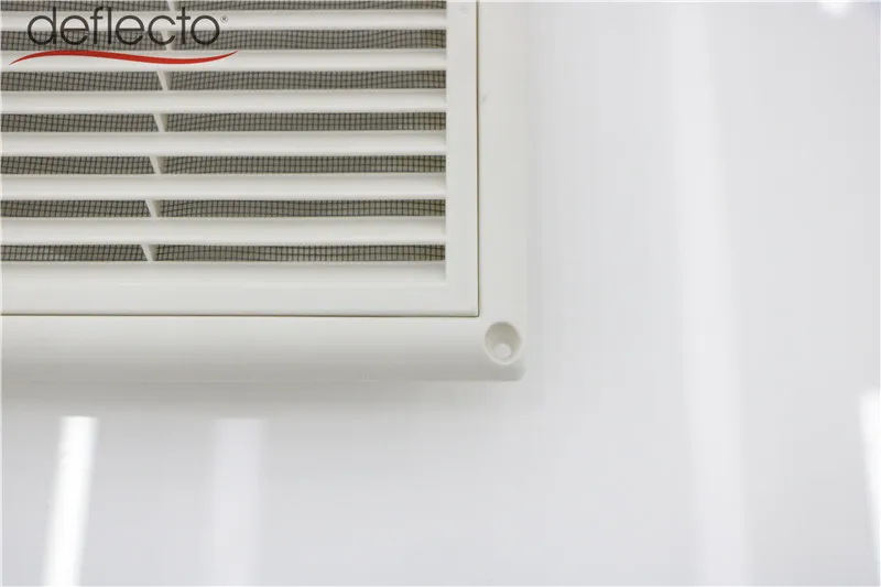 High Quality 8 Inch White Plastic Duct Shutter, Panel 250mm Louered Vent Cover Ventilation Grille Square with Flyscreen