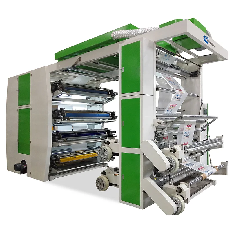 2024 new commercial plastic bag double wind&rewind flexo printing machines for sale flexographic stack type printers