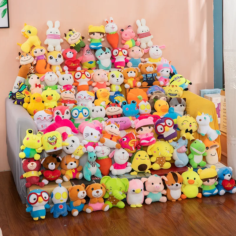 Factory 7 10 15 20 30cm Crane Machine Mini Plush Toy Vending Machine Doll claw Machine Plush stuffed Animal Toys With Keychains