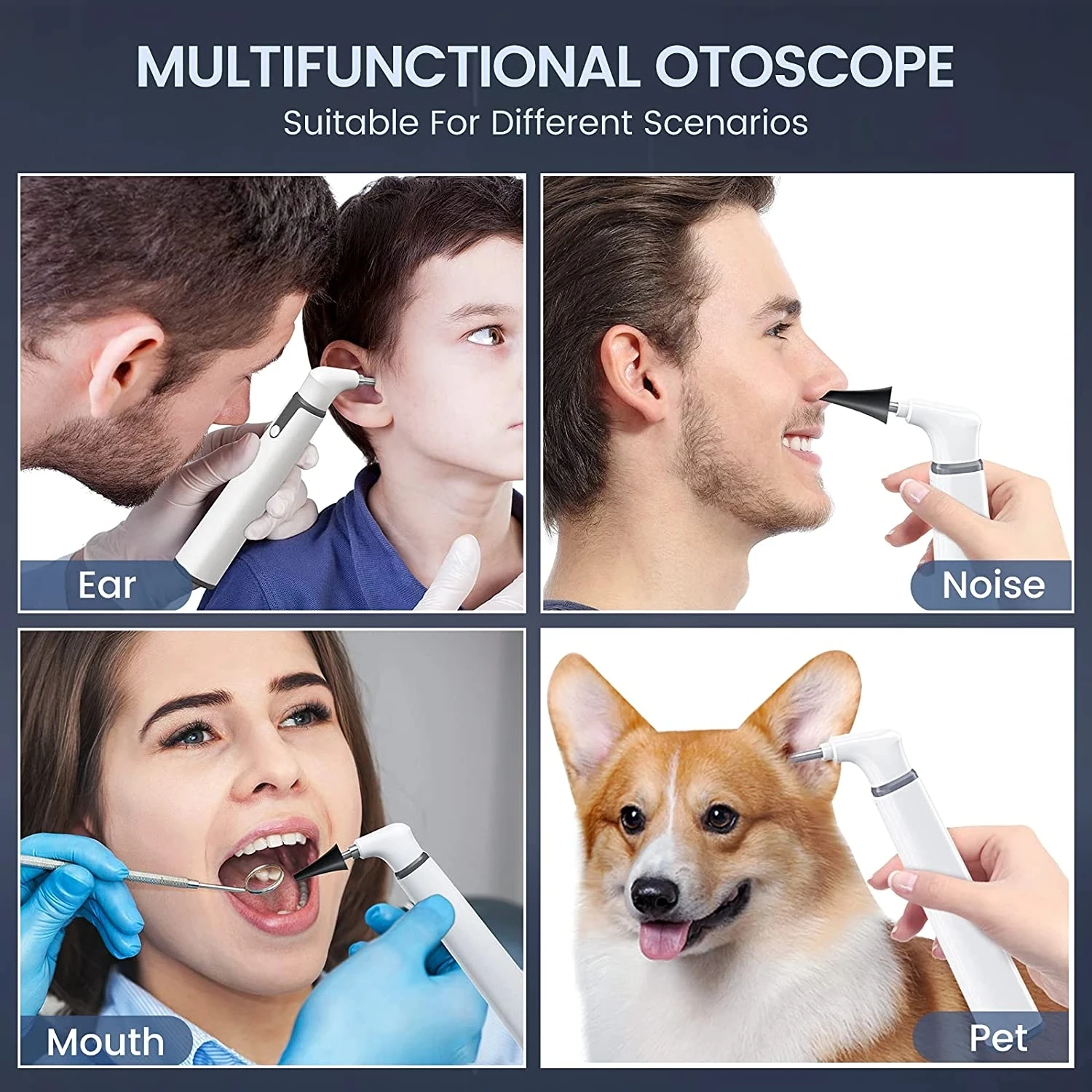 Wireless Otoscope Ear Camera 3.9mm 720P HD WiFi Ear Scope with 6 LED Lights for Kids and Adults Support Android and iPhone