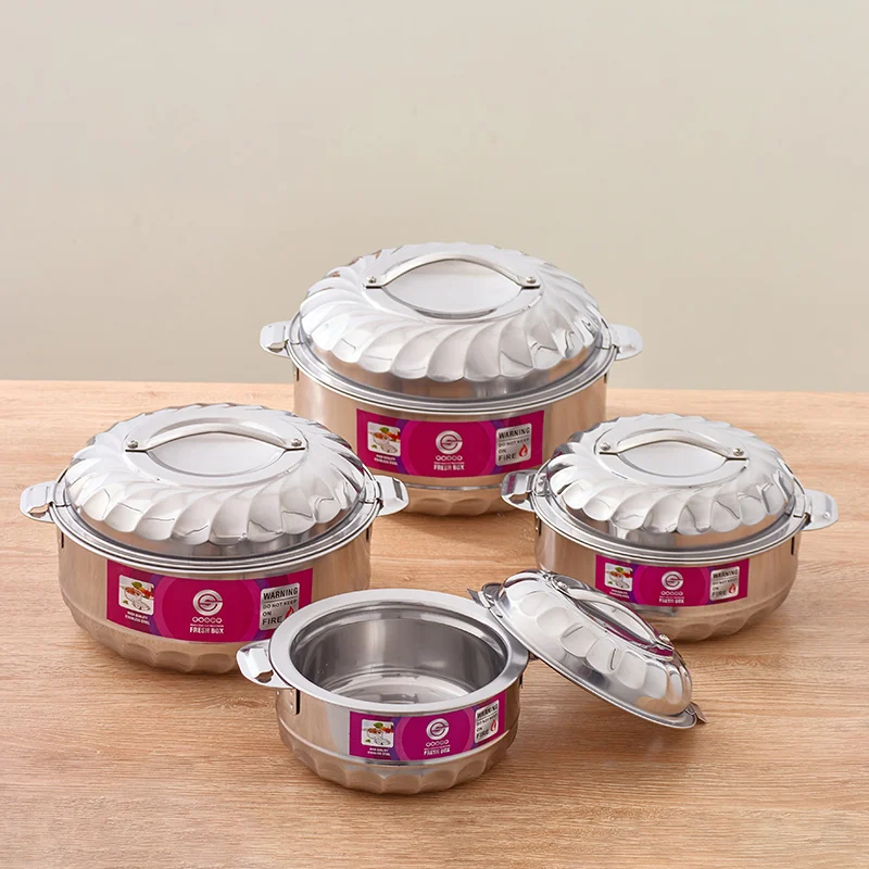 Chaozhou 4pcs double wall insulated casseroles hot pot food warmer casserole pots set