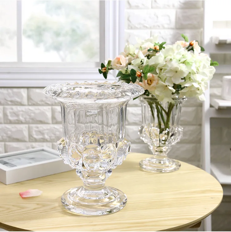 Wholesale Home Decor Creative Modern Nordic Style Crystal Clear Glass Floor Vase