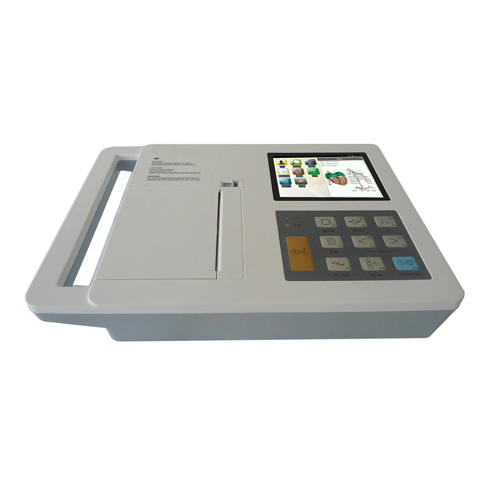 Portable Digital Touch Screen 6 Channel 12 Leads Electrocardiogram ECG Machine