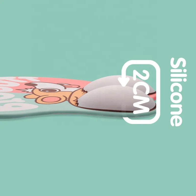 3D Animal Mouse Pad Cute Pattern Mousepad Made from Silica Gel with Comfort Surface Non-Slip PU/Rubber Base