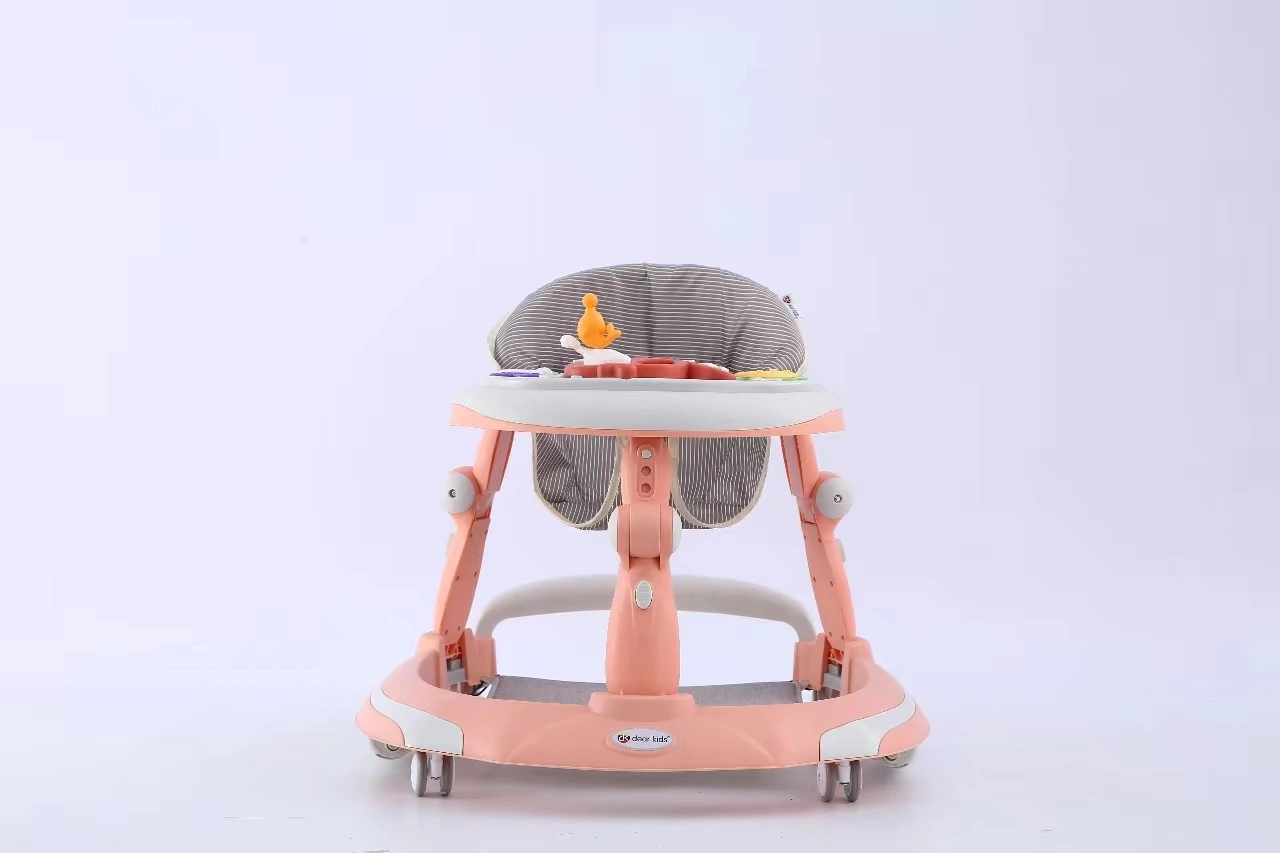 Multifunctional Anti-Rollover Baby Walker with Music Foldable for Toddlers Learning to Walk Educational Musical Light Toy Kids