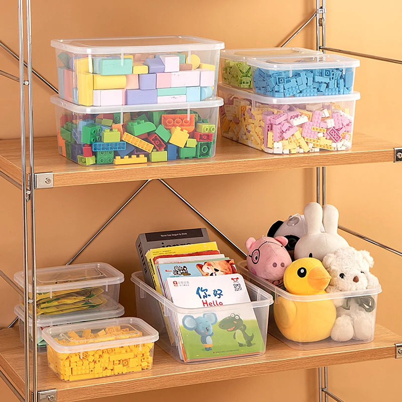 7 Sizes Transparent Plastic Stackable Box Lego Blocks Toys Storage Box Plastic Bin Storage For Sundries