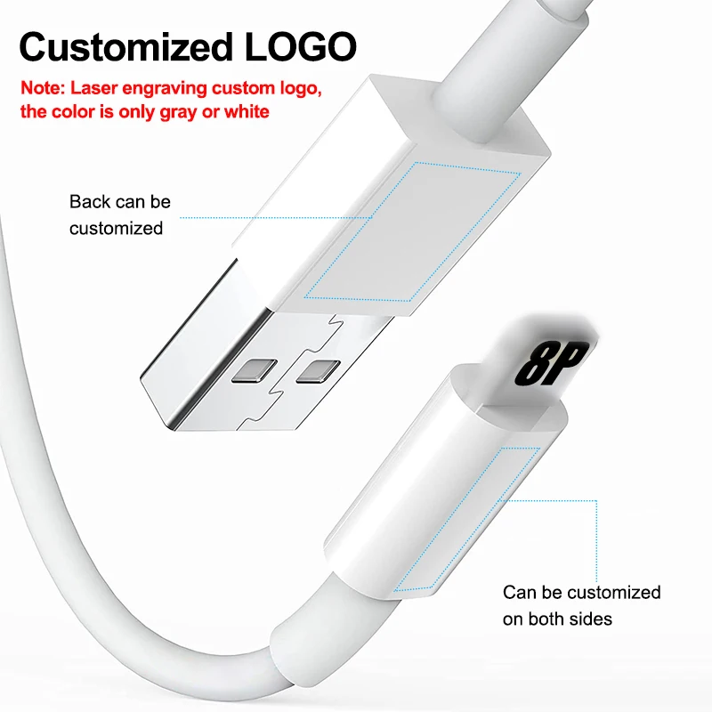 New Model Customized Fast Charging Data Cable 1m 2m 3m Cable Charger 8pin Usb Cable For Iphone 13 Charger