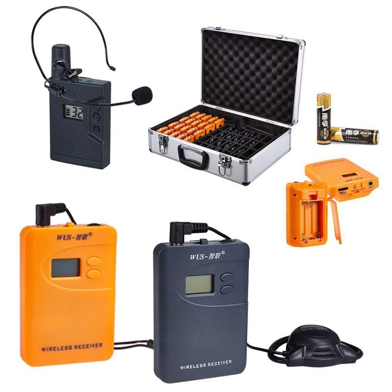 Большой запас, приемник, зарядный чехол, беспроводная система туристического гида для переводчика-гида