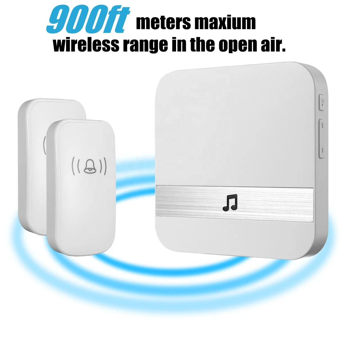 Small wireless EU US UK AU socket decorative flashing light doorbell case for the deaf 38 sounds chime door bells