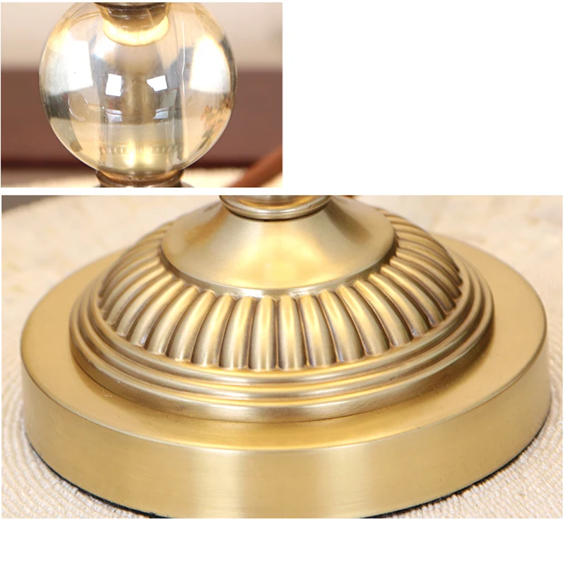 Table Lamps & Reading Lamps for Bedroom Bed Side Fabric Shade Metal Home Decor Modern Luxury LED Iron AC 90 Round Button Switch