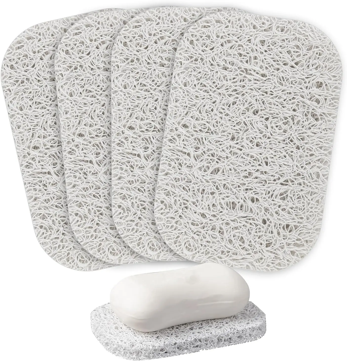 Easy Clean Lifting Pads Suitable White BPA Free Soap Savers Pads Custom Soap Pad for Soap Dish Shower Kitchen Bathroom