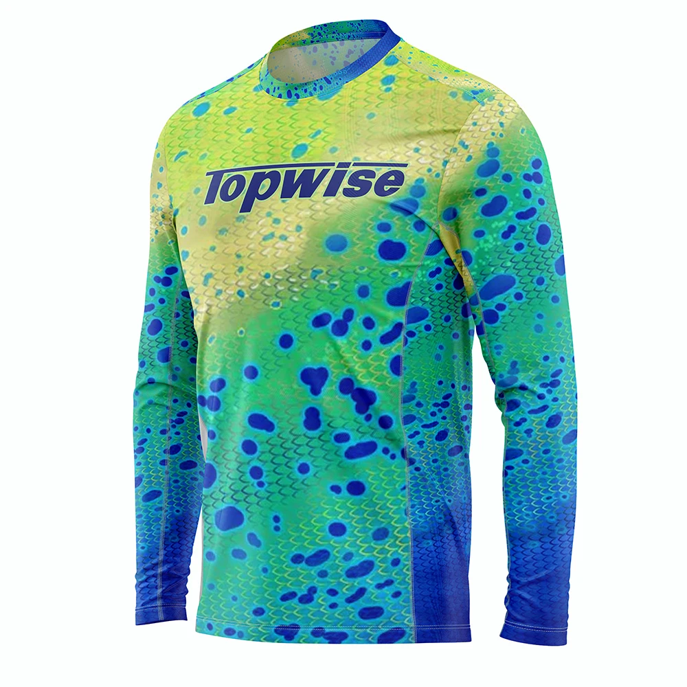 Custom Upf 50 Fishing Jersey Quick Dry Polyester Spandex Fishing Clothing Printed Long Sleeve Fishing T Shirt Quick Dry