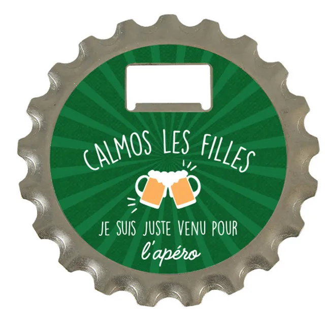 bottle cap shaped bottle Opener fridge magnet coaster in  brand printed  for personalized gifts on the canton fair