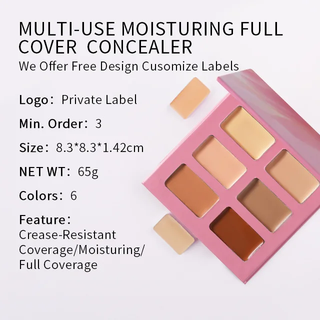 Private Label High Definition Full Coverage Natural Bronzer Pressed Powder Contour Shade Makeup Waterproof Concealer Palette