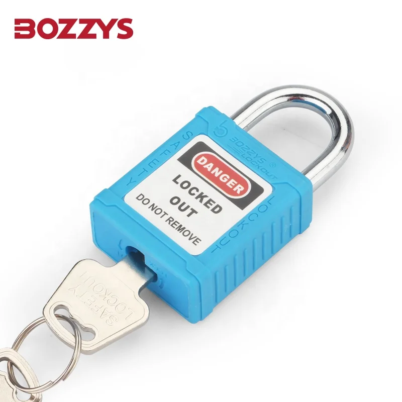 Industrial Zenex Thermoplastic Energy isolation Safety Padlock with 20/25mm Steel Shackle for lockout/tagout situations.