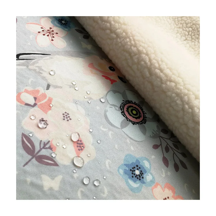 Winter Waterproof Mountaineering Jacket Soft Shell Fleece Fabric 4Way Stretch Spandex Fabric Bonded Polar Fleece Fabric