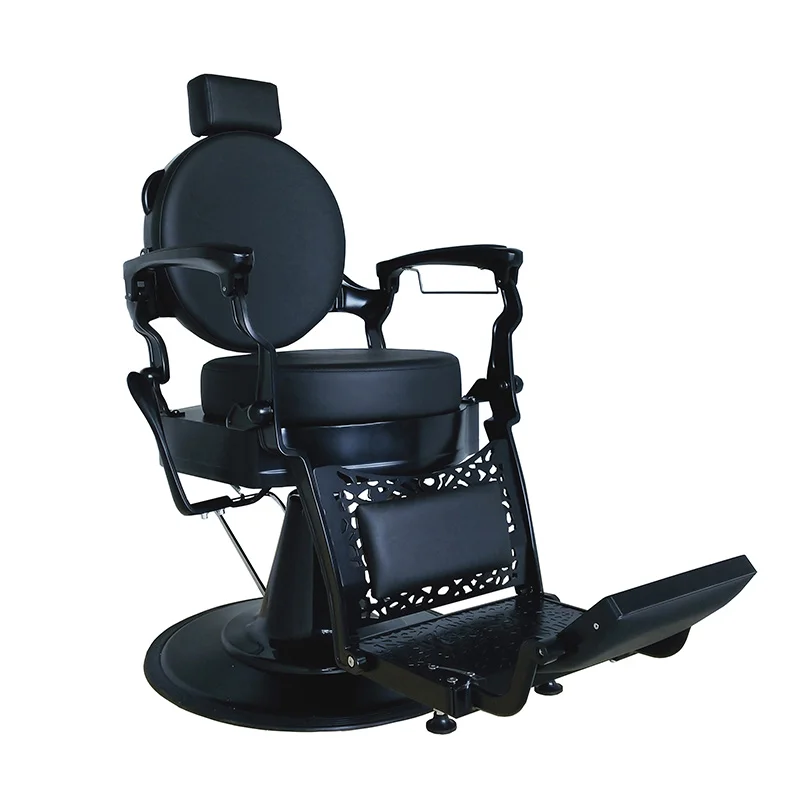 Modern Beauty Salon Barber Shop High Back Heavy Duty Comfortable Reclining Antique Cheap Black Barber Chair