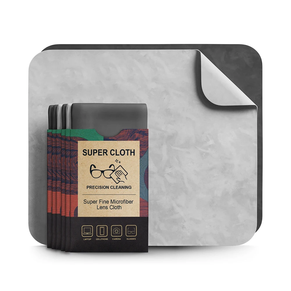 OEM Factory Microfiber Glasses Cleaning Cloth 6PCS Eyeglass Lens Cleaner with Embossed Printing for Cameras & Eyeglasses