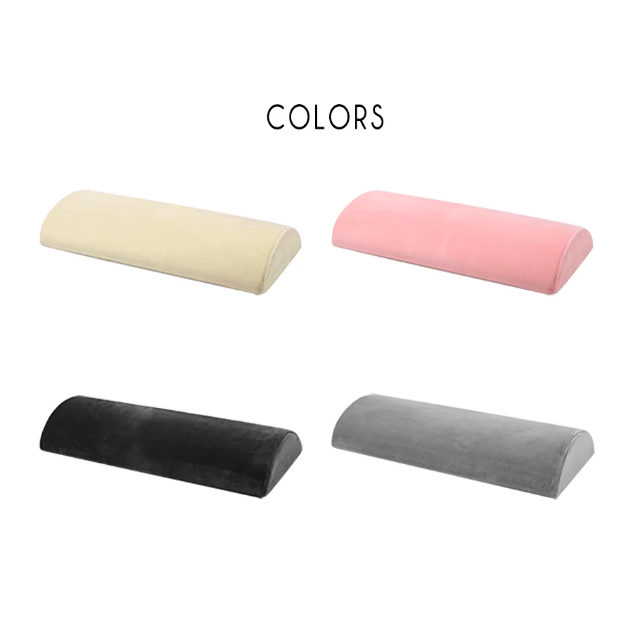 New Lash Extension Velvet Soft Memory Foam Lumbar Support Pillow Half Moon Bolster Semi-Roll Pillow