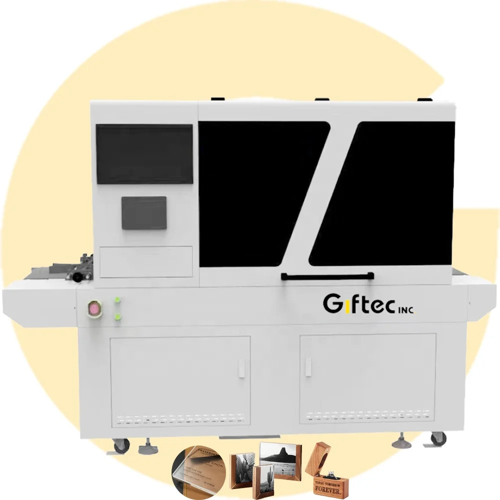 Giftec новая технология 2024 УФ-Однопроходный принтер прямая печать на пластиковые пакеты цифровой акриловый Однопроходный УФ-принтер