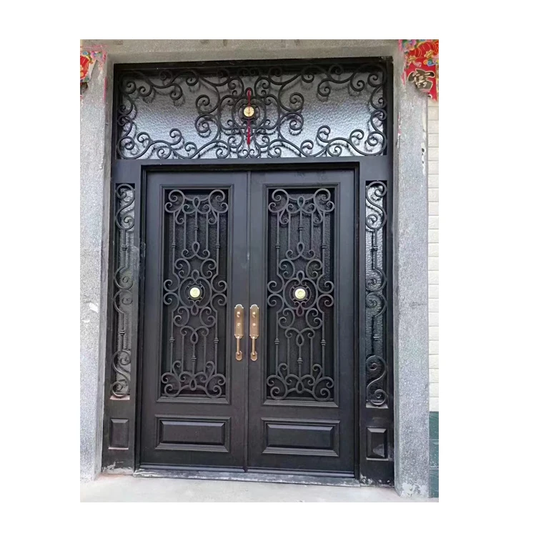 Cast iron stove door with high temperature resistant glass