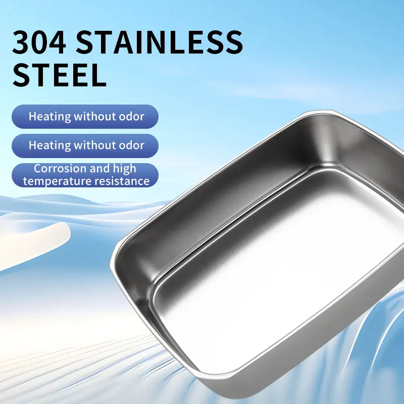 90W Electric 2L Lunch Box Portable Food Warmer Heated 304ss Bento Boxes for Car Home Food Heating 110V /220V Metal container