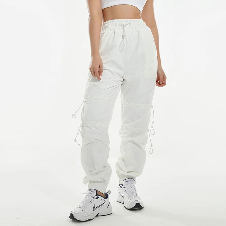 
Wholesale streetwear women bottoms trousers custom white breathable jogger pants 