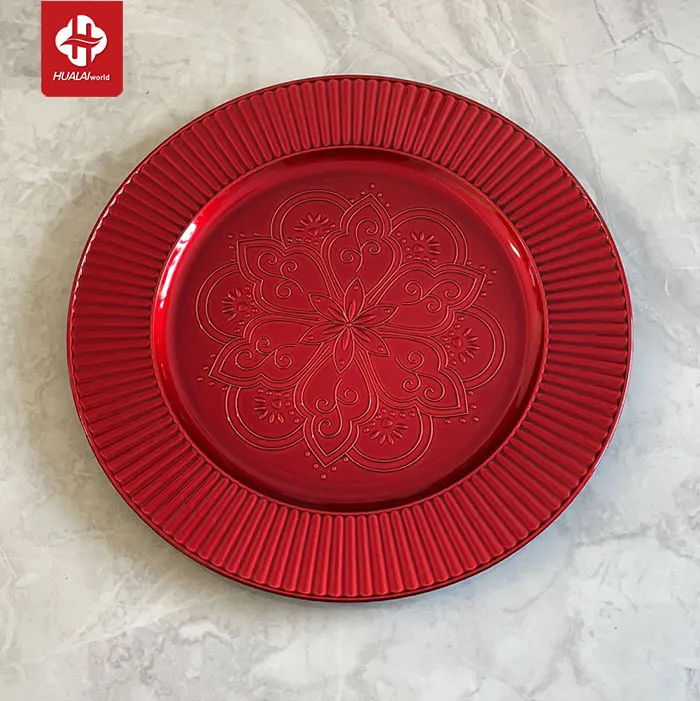Antique Design Plastic Charger Plates Under Plate For Wedding Party