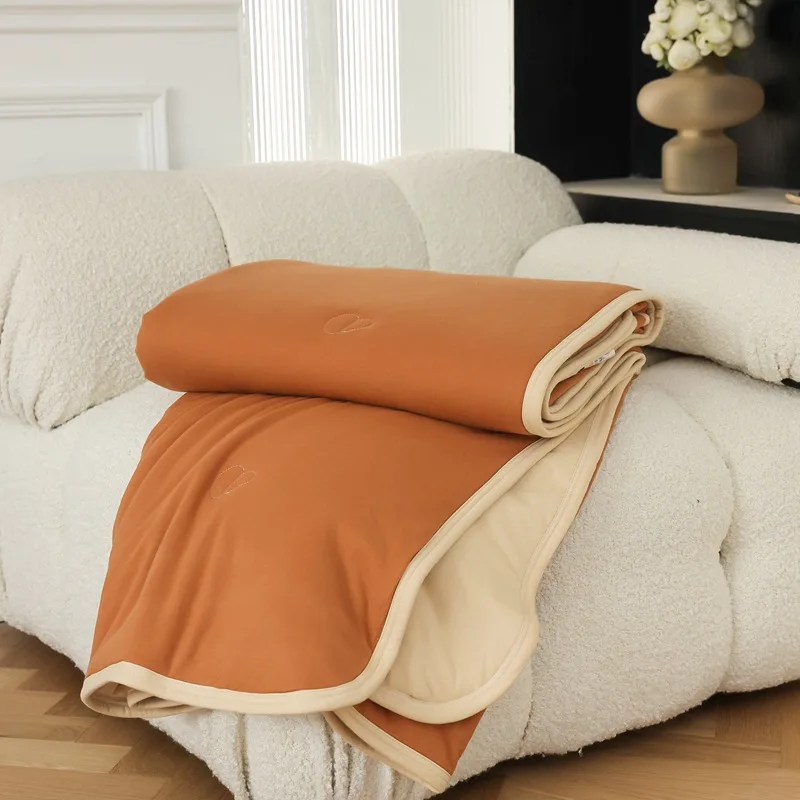 High quality Color matching 100% cotton air-condition blanket summer quilt comforter for bed summer