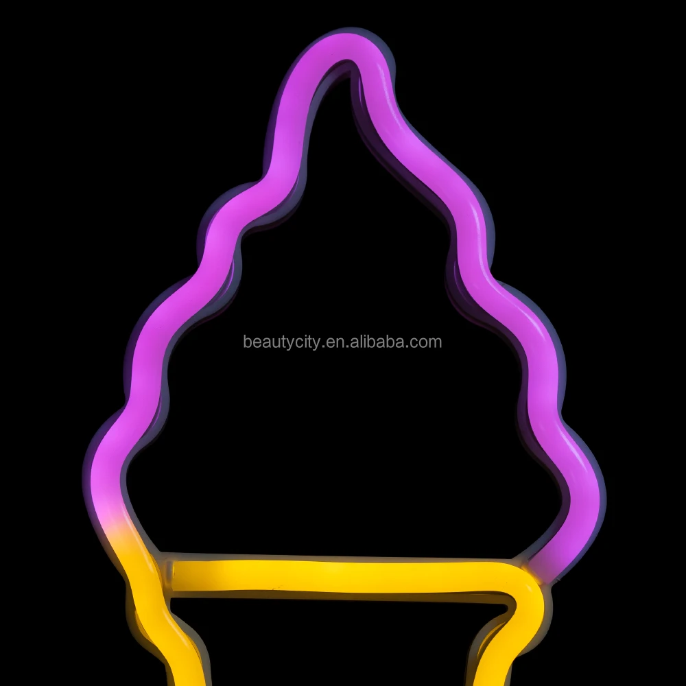Custom Outdoor Wall Light Ice Cream Shape Led Neon Lights Night Lamp For Home Club Room Wedding Decoration Neon Sign