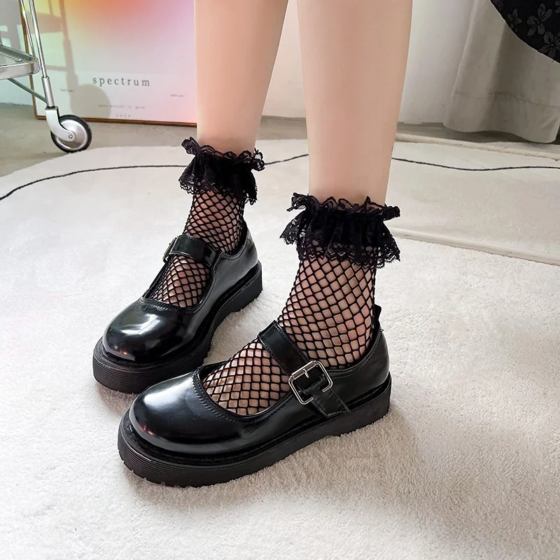 Wholesale White Black Lace Frilly Fishnet Bow Socks Summer Thin Mesh Fish Net Socks For Women