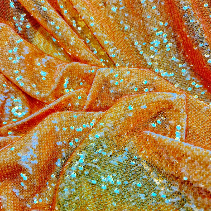 High Quality Sequin Embroidery Lace Dubai Fabric African Bridal Red reversible sequins Lace Fabric