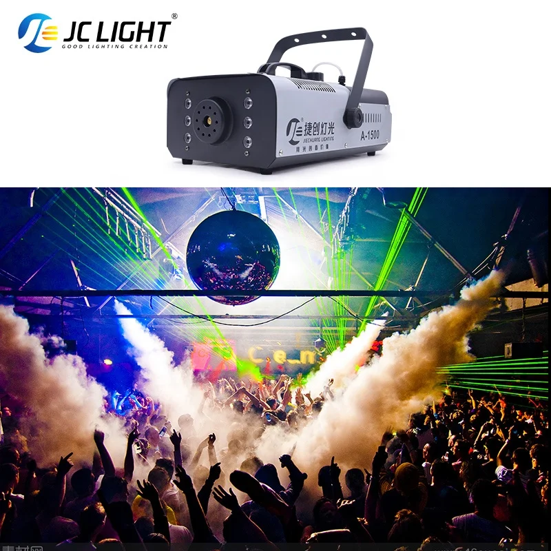 Wireless Remote 1500w Fog Smoke Machine Rgb Led Stage Portable Smoke Machine