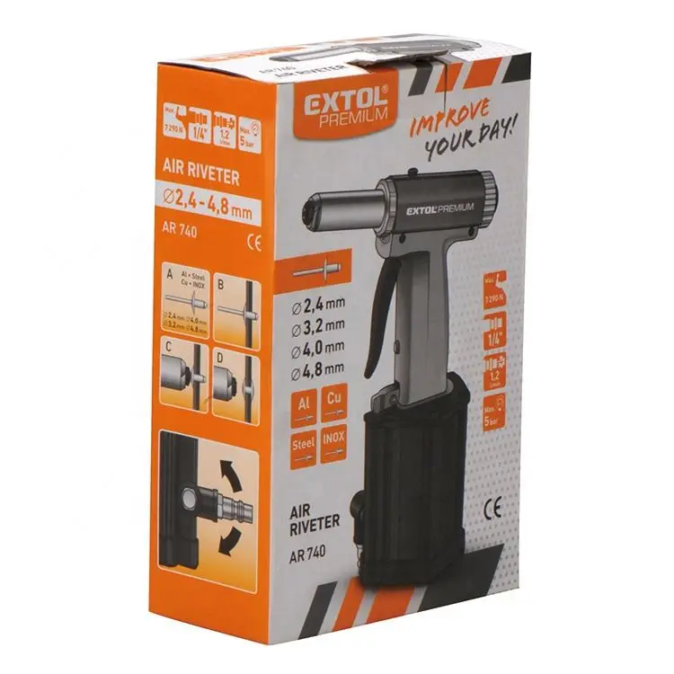 8865070 EXTOL Neumatic Pneumatic Riveting Gun Air Hydraulic Riveter Hand Pneumatic Riveter