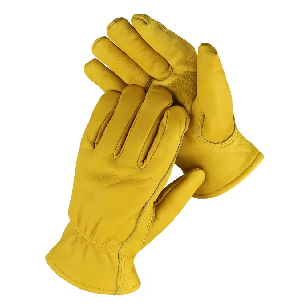 Cowhide Leather Workers Welding Safety Protection Garden Sports Motorcycle Driver Wear-Resistant Gloves