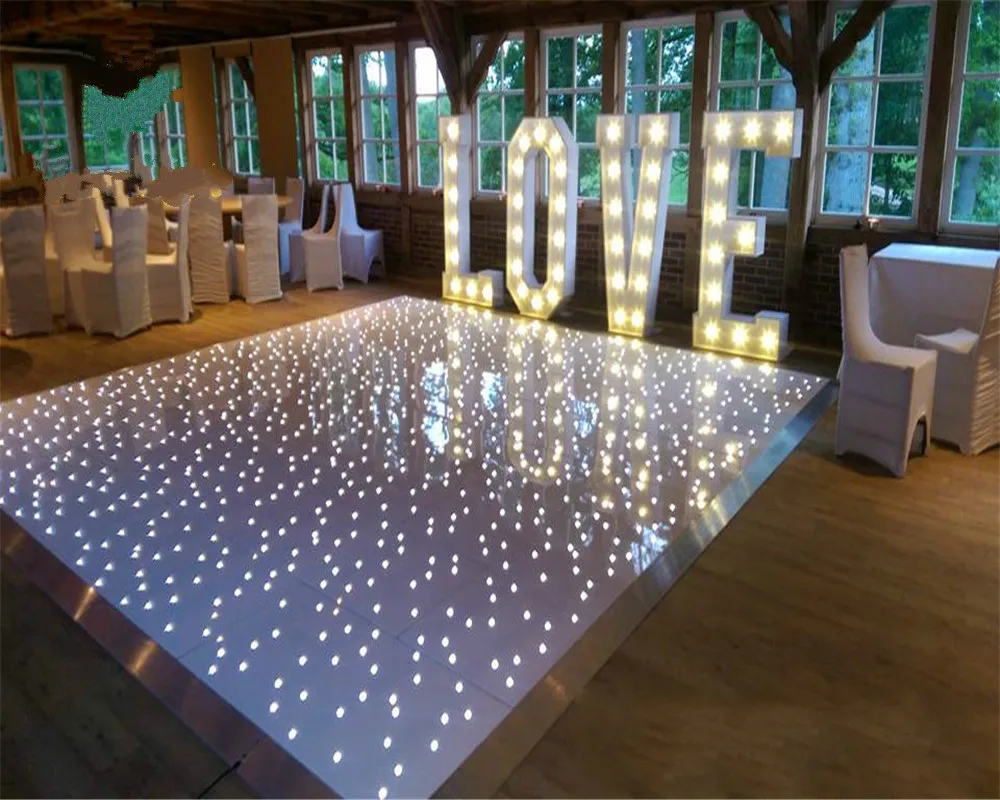 Acrylic star effect luminous floor tiles LED dance floor for wedding party decoration
