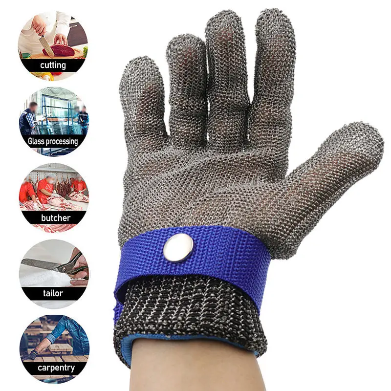 Sturdyarmor Cut Resistant Durable Rustproof Butcher Kitchen Cutting Heavy Protection Stainless Steel Mesh Metal Wire Gloves
