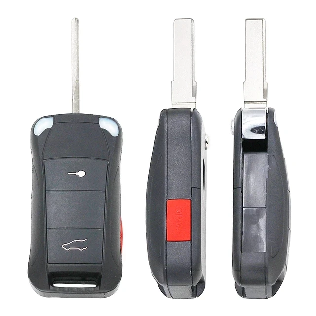 2/3/4 Button flip Remote Key shell fob case for Porsche Cayenne 2004 2005 2006 2007 2008 2009 2010 2011 Uncut HAA/HU66 blade