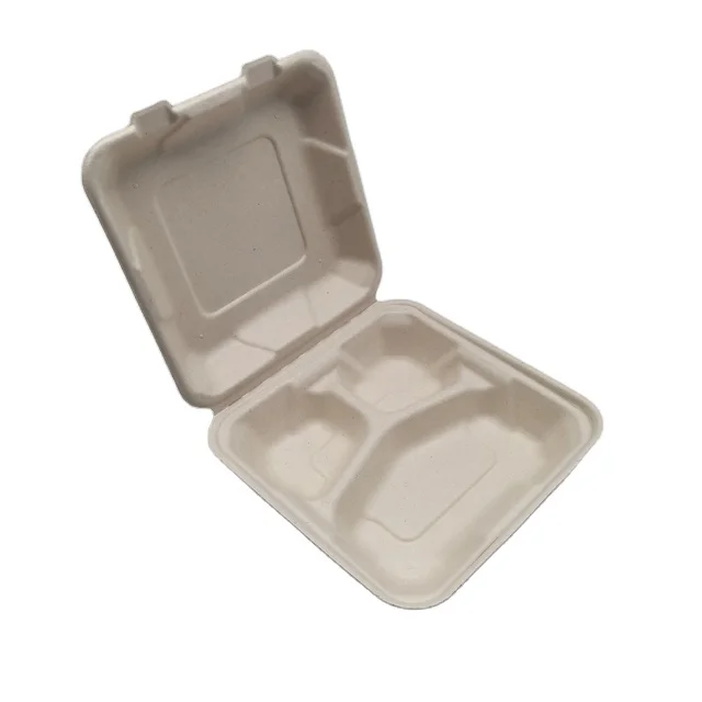 
Factory Price 100% Biodegradable Eco Friendly Disposable Lunch Paper Box With 3 Compartments 
