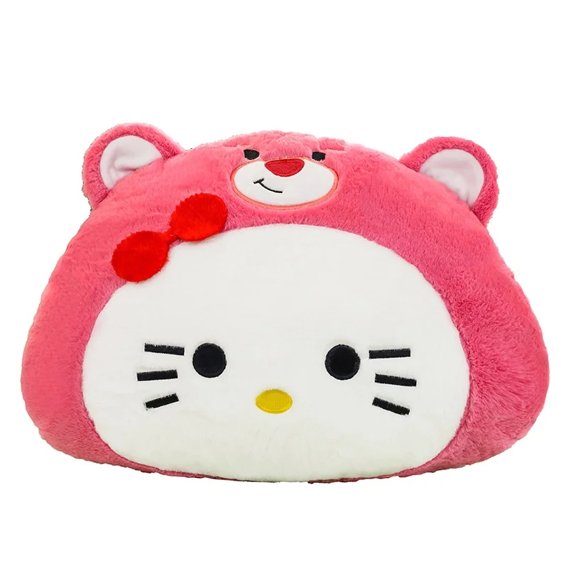 2024 New Hello Kittyed For Stuffed Plush Pillow KT Cat Transforms into Strawberry Bear Soft Toys Kids Gift Pink Sofa Cushion