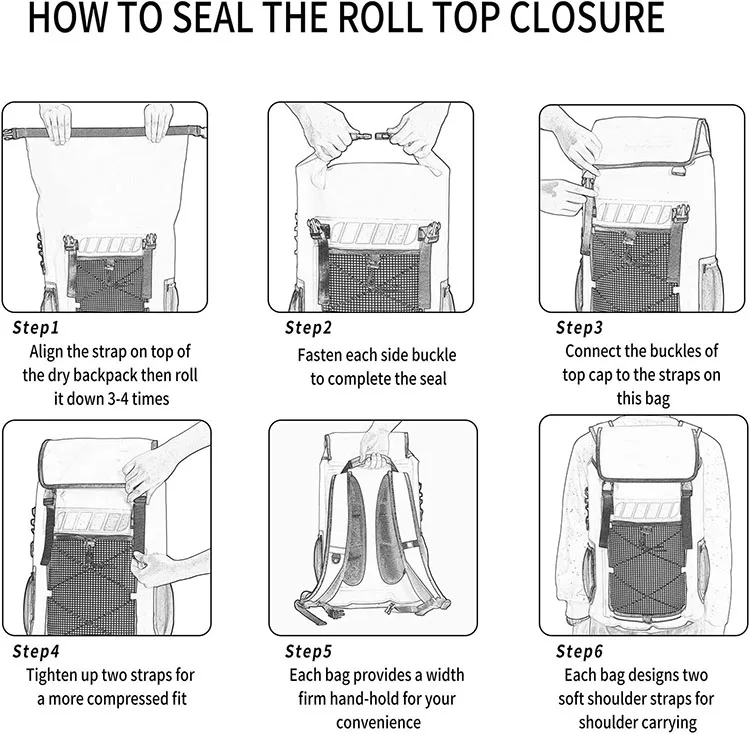 Top Selling Roll Top Waterproof Backpack 45L, Floating Dry Backpack Waterproof, Dry Bag Backpack Water Sports