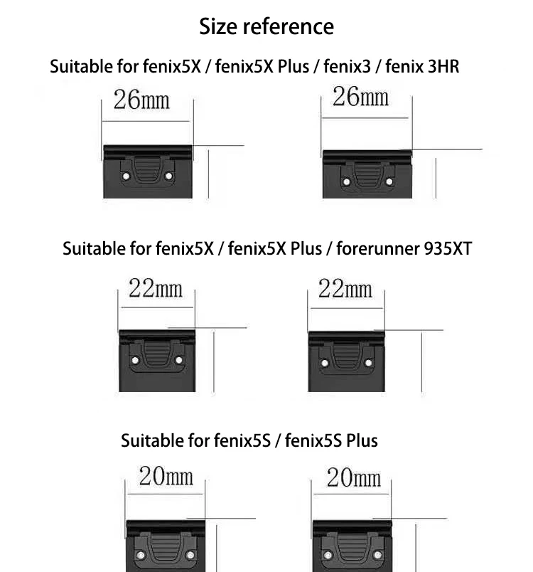 BOORUI Soft Silicone 20mm 22mm 26mm Watch Strap for garmin fenix 5X/fenix3hr band Smart Watch Bands for iwatch