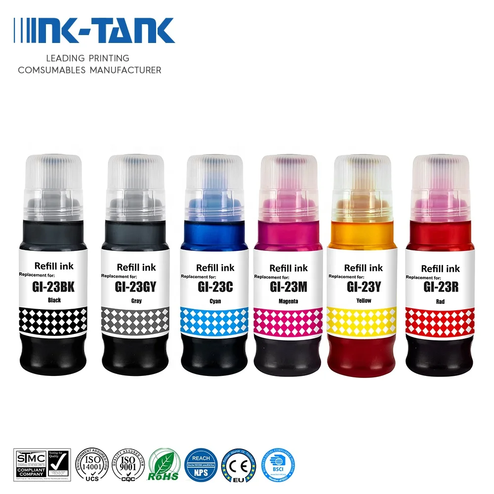 INK-TANK GI23 GI 23 GI-23 Премиум Универсальный цветный оптом водная бутылка пополнения чернил для Canon PIXMA G620 принтер