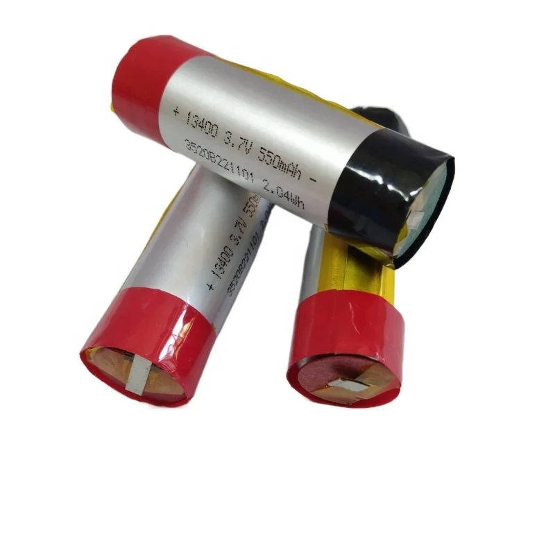 Li-ion Battery Pack 3.7V 550mAh 13400 Cylindrical Lithium Polymer Battery