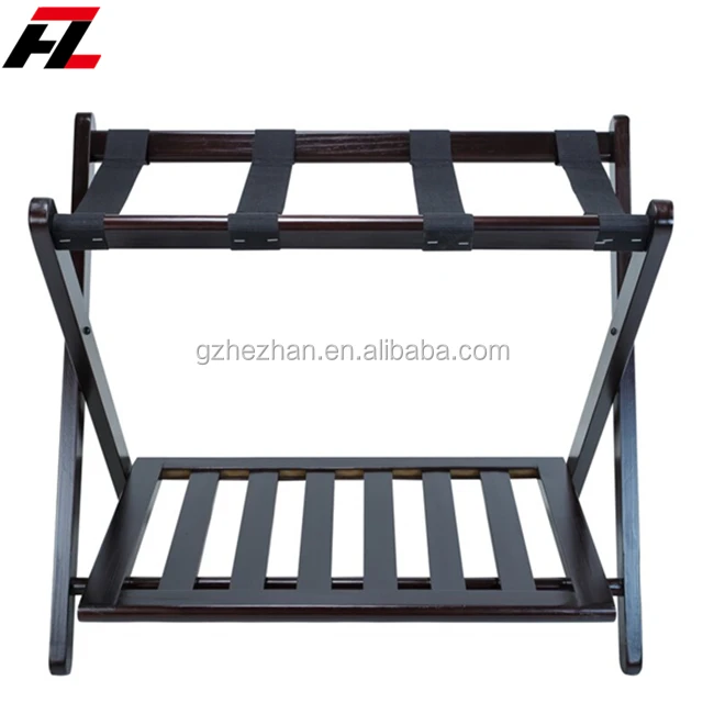 
Contemporary Wood Hotel Baggage Rack Wooden Foldable Luggage Rack Hotel luggage rack GuestRoom with Shelf 
