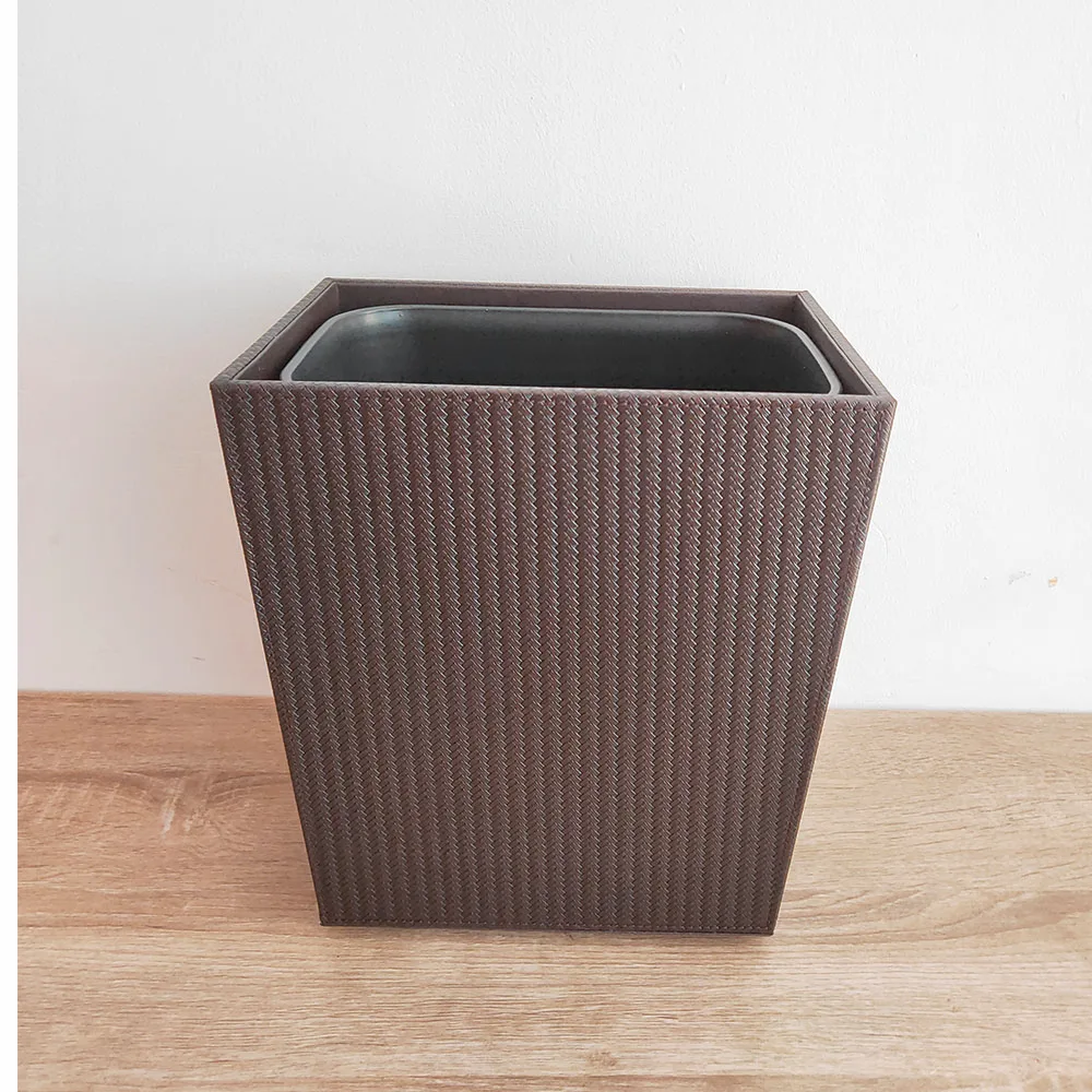 Premium Hotel Trash Can Dustbin Leather Recycle Waste Bin