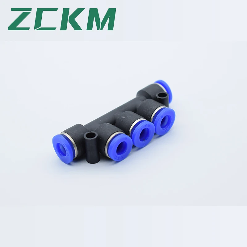 PK Series Pneumatic Straight Push Connectors 5 Way Plastic Quick Release Connectors Air Line Fittings