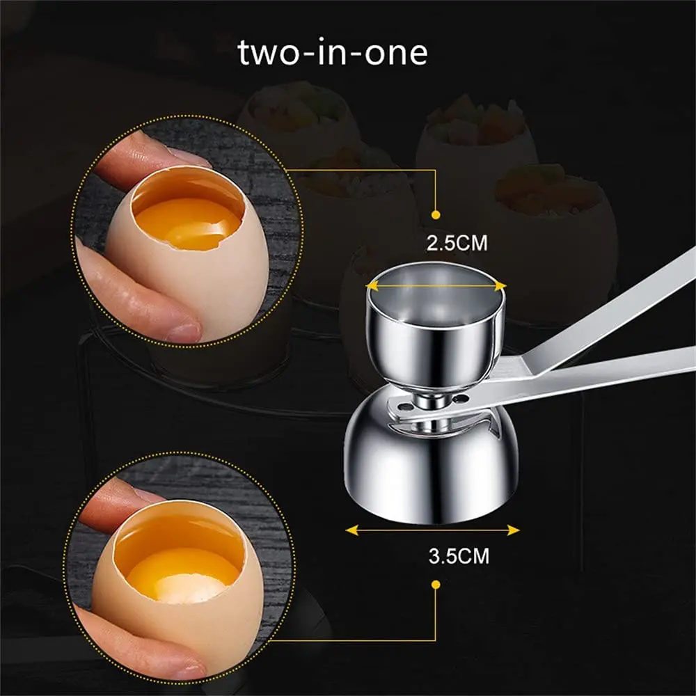 Good Quality Egg Opener Stainless Steel Egg Cracker Topper Open The Egg Apparatus Kitchen Tools