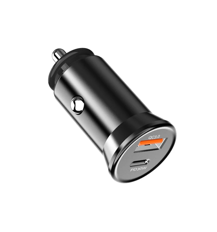 IBD Fast Charging Mini Usb Car Charger Metal Type-C Compatible With Pd 30W Flash Qc3.0 For iPhone